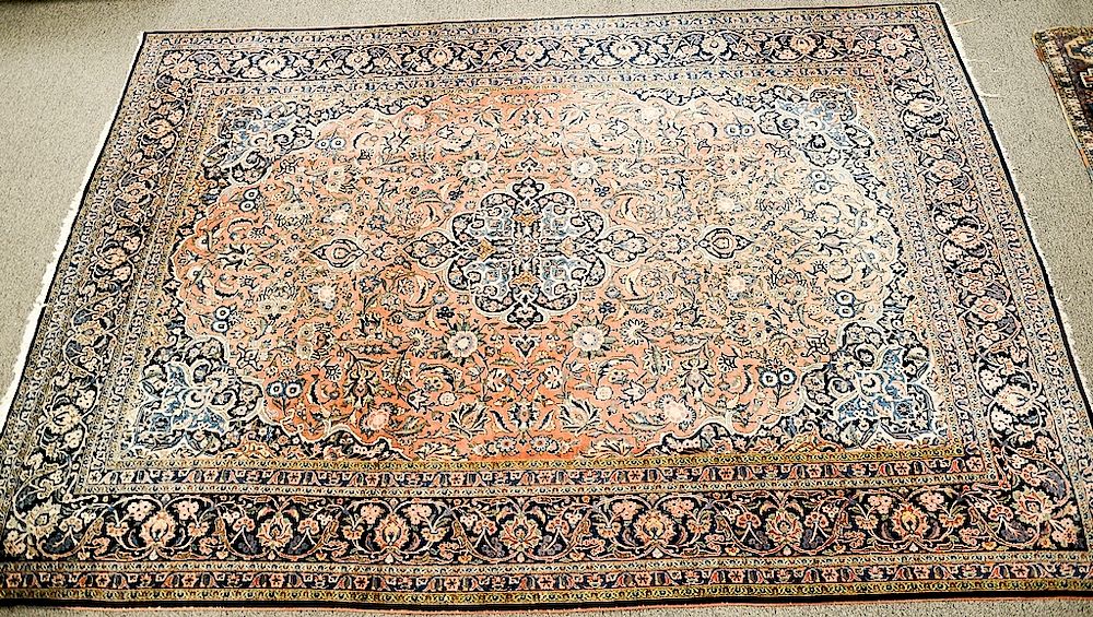 Appraisal: Room size Sarouk Oriental carpet discoloration ' x ' Room