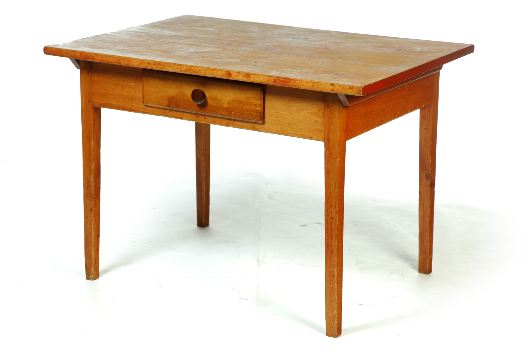 Appraisal: PIN TOP WORK TABLE Mid th century pine Tapered legs