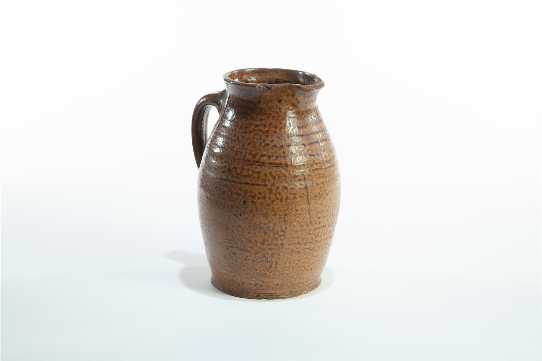 Appraisal: SOUTHERN STONEWARE PITCHER Attributed to Marion County Alabama th century