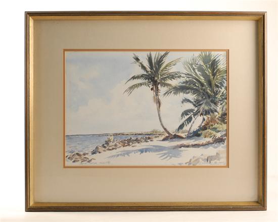 Appraisal: Morgan Dennis - New York California Boca Raton Inlet watercolor