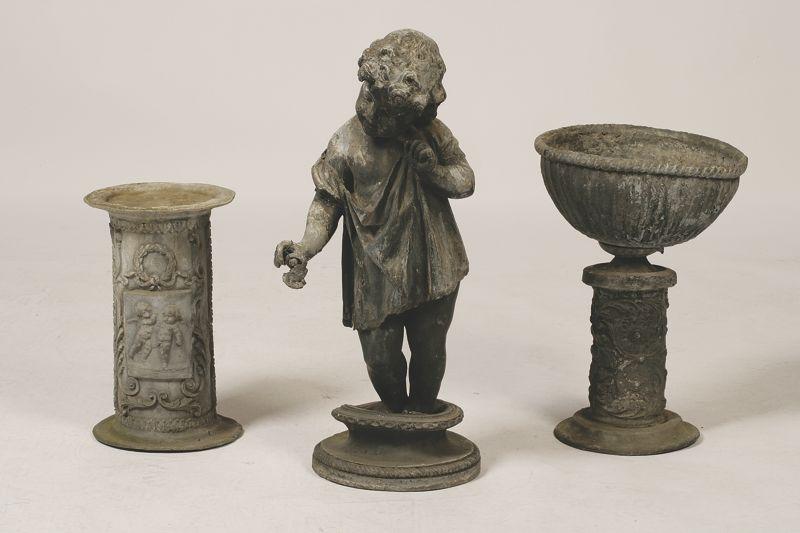 Appraisal: A VICTORIAN LEAD STATUE in the form of a young