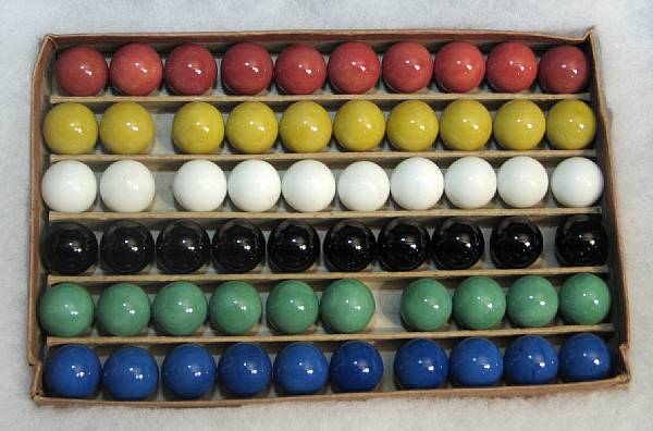 Appraisal: Art Deco marble boxed grouping s-inspired Deco boxed Akro marbles