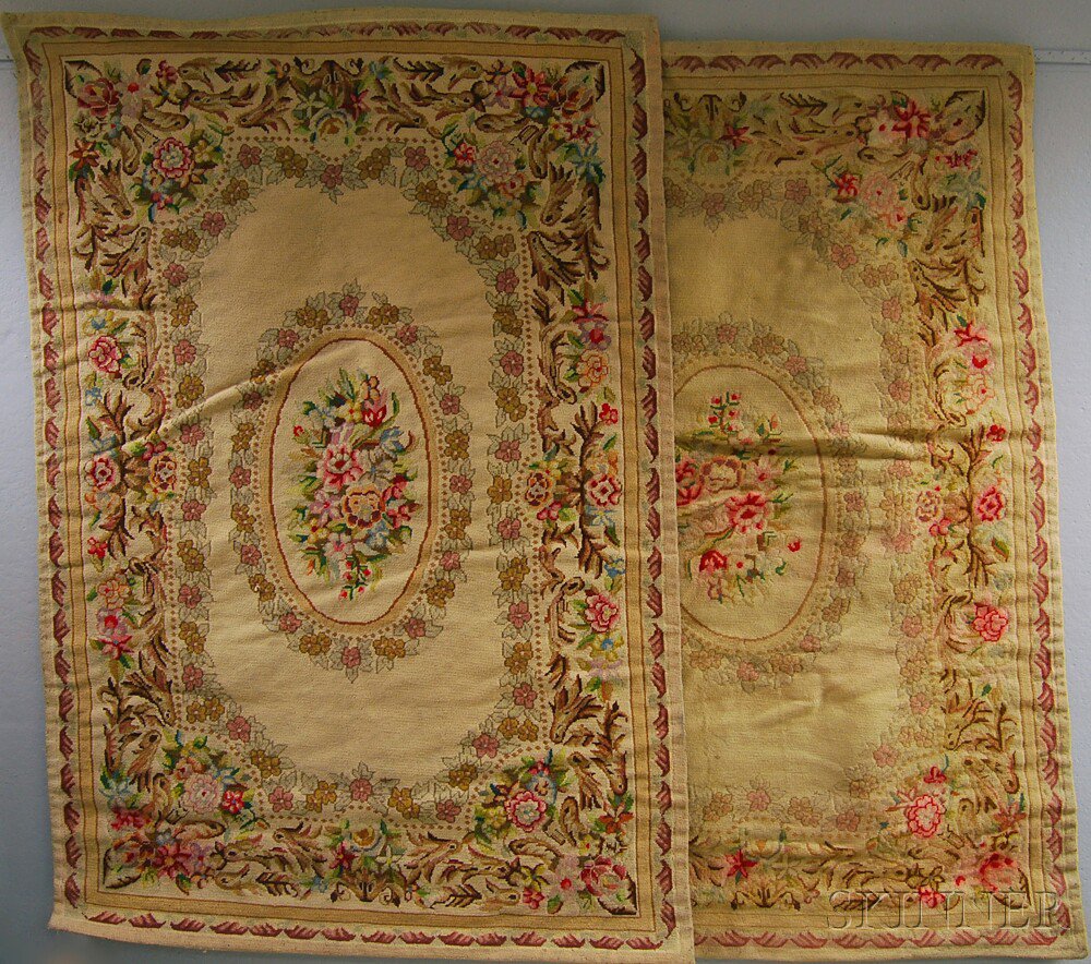 Appraisal: Two Needlepoint Rugs Europe th century ft in x ft