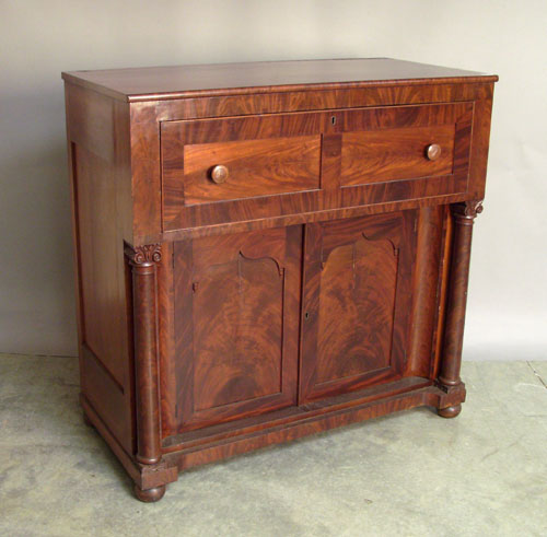 Appraisal: Empire mahogany and cherry butler's chest mid th c h