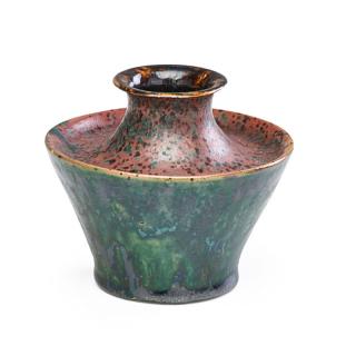 Appraisal: GEORGE OHR Small vase raspberry glaze GEORGE OHR - Small