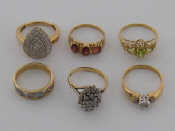 Appraisal: A collection of carat gold gem set rings various designs