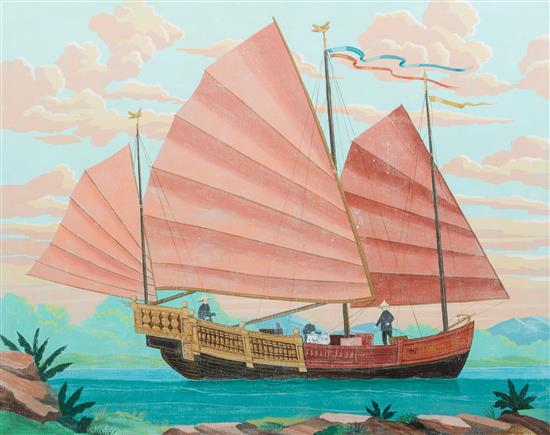 Appraisal: Sale Lot Artist Unknown th th Century Chinese Junk Boat