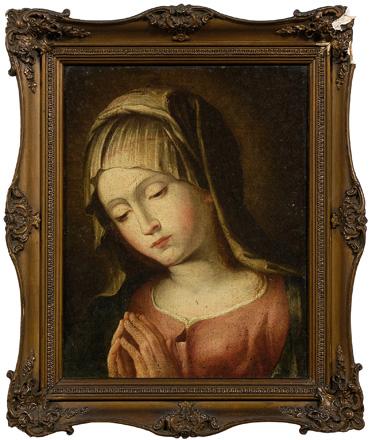 Appraisal: Old Master painting praying Madonna unsigned oil on canvas Italian