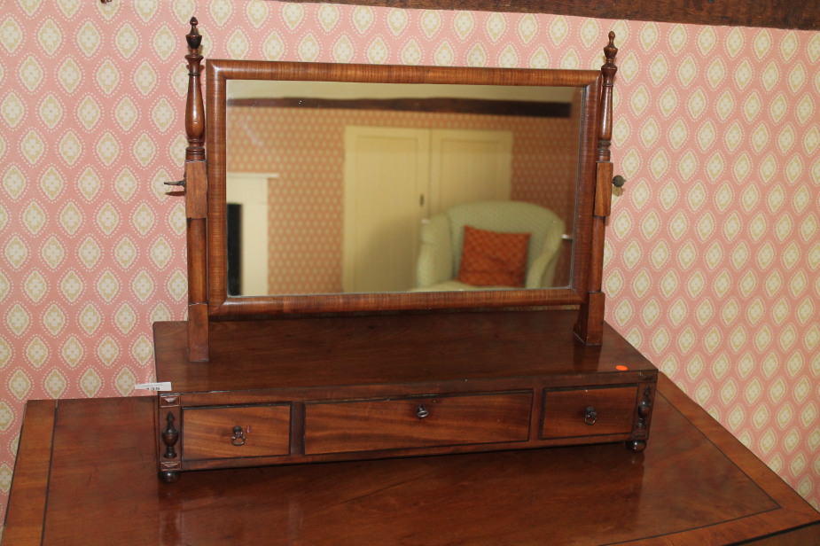 Appraisal: A Regency mahogany dressing table mirror with three drawers cm