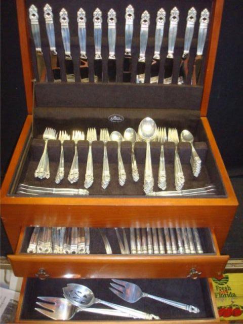 Appraisal: Royal Danish Acorn Pattern Sterling Flatware In a Wood Presentation