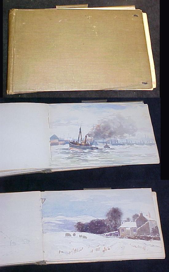 Appraisal: British sketch book signed J Dwyer Bartlow and dated ''