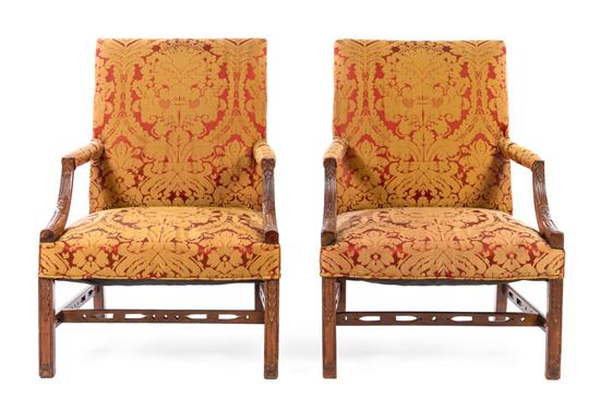 Appraisal: Sale Lot A Pair of George III Mahogany Library Chairs