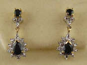 Appraisal: A pair of carat gold sapphire and diamond earrings approx