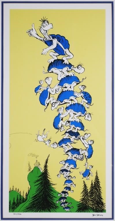 Appraisal: Turtle Tower lithograph featuring artwork the artwork of Theodore Seuss