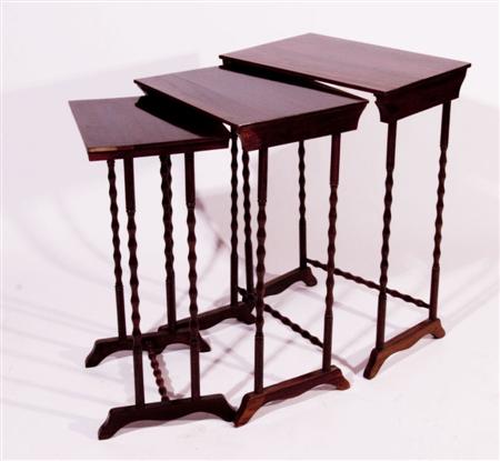 Appraisal: A late th century rosewood nest of tables each with