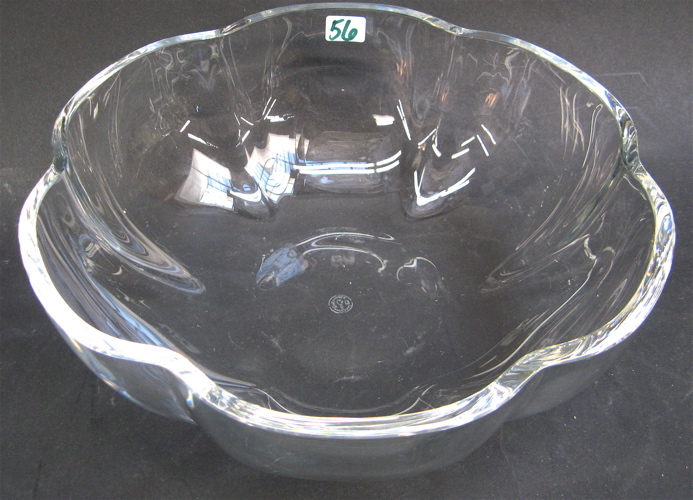 Appraisal: FRENCH BACCARAT CRYSTAL BOWL curved panel form signed Baccarat underfoot