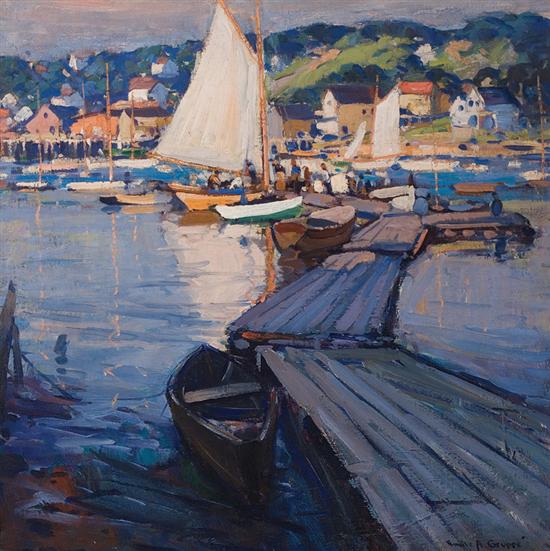 Appraisal: EMILE ALBERT GRUPPE American - Bickford's Marina Rockport oil on