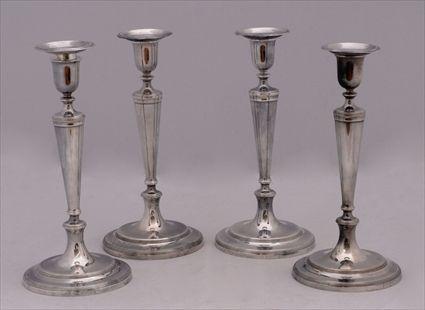 Appraisal: SET OF FOUR TIFFANY CO SILVER TABLE CANDLESTICKS Marks -