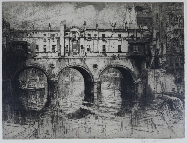 Appraisal: HEDLEY FITTON - The Pulteney Bridge Bath etching pencil signed