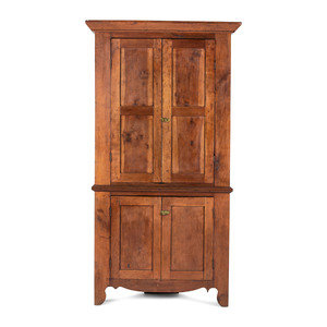 Appraisal: A Chippendale Paneled Cherrywood Corner Cupboard Tennessee Second Half th