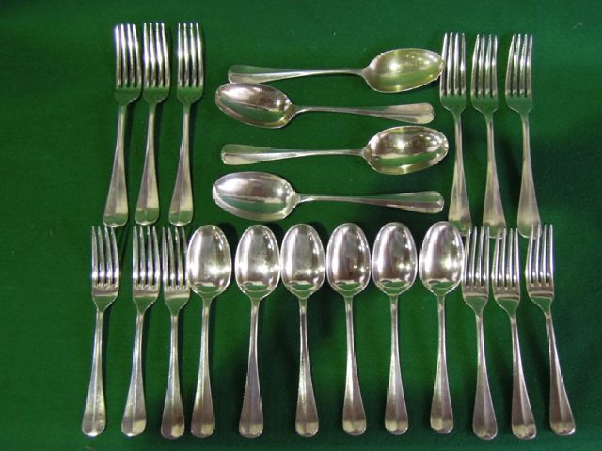 Appraisal: Hanoverian Rat tail half canteen comprising six dinner forks six