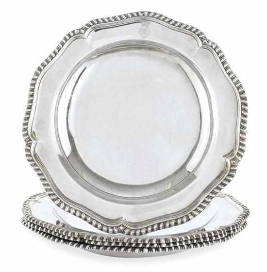 Appraisal: A SET OF FOUR GEORGE III STERLING SILVER SOUP DISHES