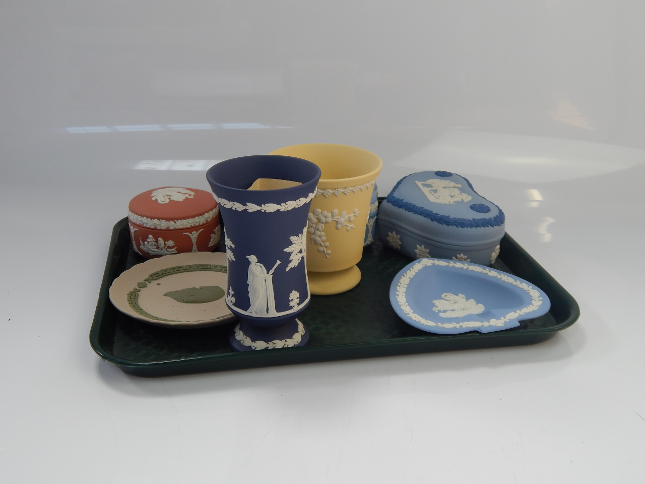 Appraisal: Wedgwood Jasperware comprising trinket dishes ashtrays trinket pots etc trays