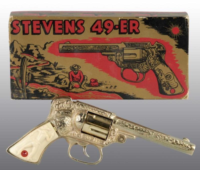 Appraisal: Stevens er Toy Cap Gun Description Beautiful Includes original box