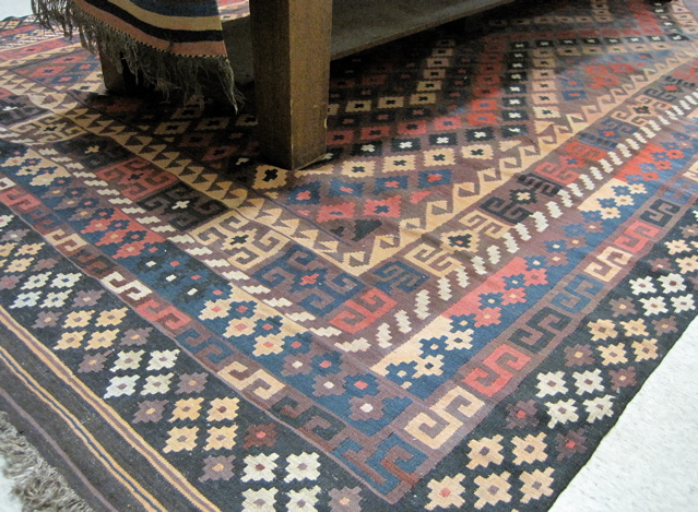 Appraisal: AFGHANI TRIBAL KILIM FLATWEAVE CARPET hand woven ' x '