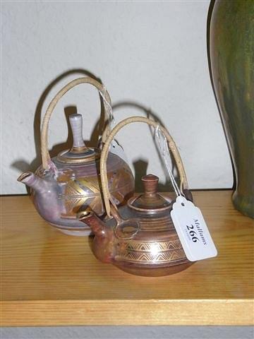 Appraisal: TWO MARY RICH TEAPOTS and covers each with highlighted gilt