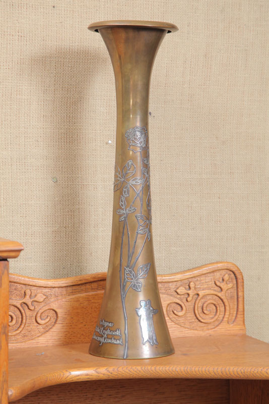 Appraisal: HEINTZ TROPHY Sterling on bronze Arts Crafts trophy vase for