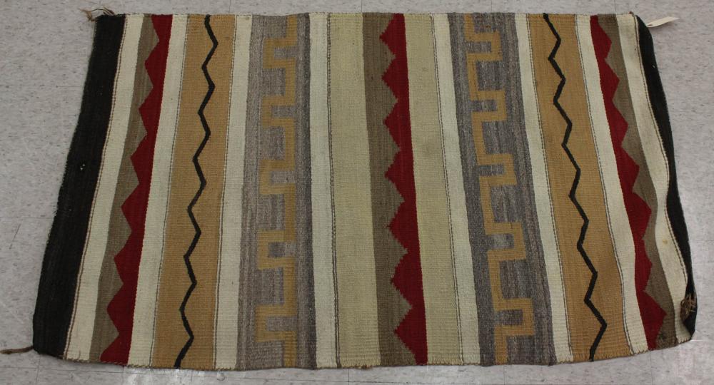 Appraisal: NAVAJO REGIONAL WEAVING alternating strip design hand woven ' x