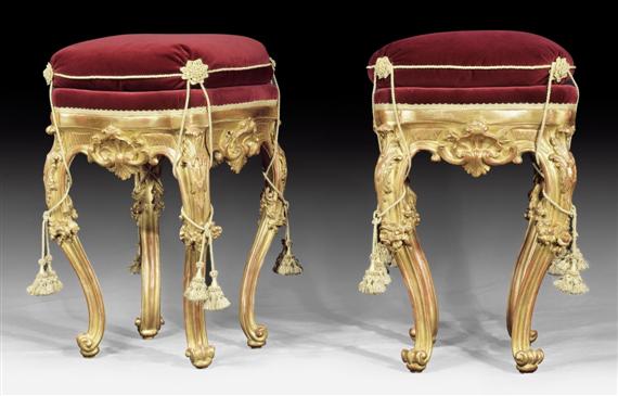 Appraisal: SET OF STOOLS known as sgabelli Louis XV Sicily circa