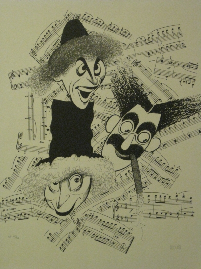 Appraisal: AL HIRSCHFELD Marx Brothers High Notes Lithograph x mm x