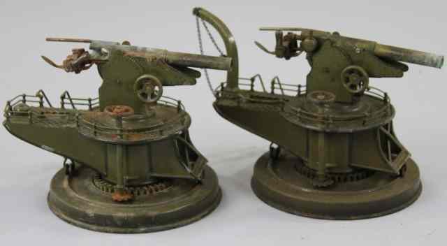 Appraisal: LOT OF TWO MARKLIN COASTAL ANTI-AIRCRAFT GUNS Artillery guns feature