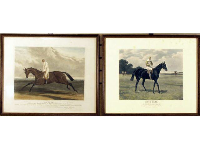 Appraisal: Collection of framed prints both depicting Jockey's riding race horses