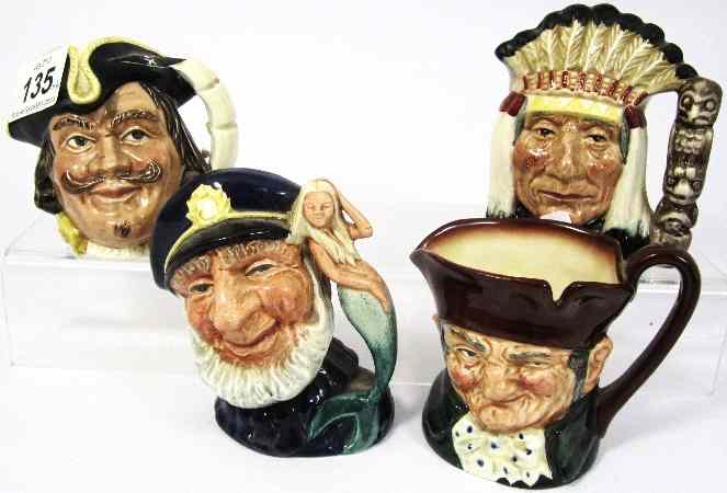 Appraisal: Royal Doulton Small Character Jugs Capt Henry Morgan D Old