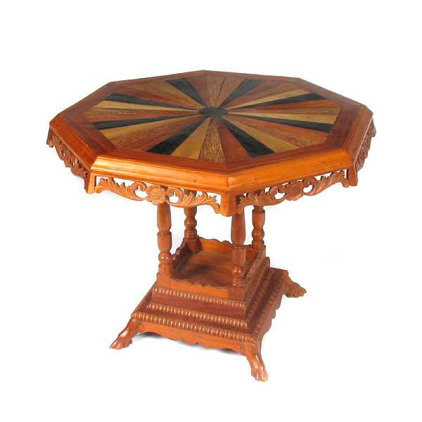 Appraisal: An Anglo Indian radial inlaid center table height in width