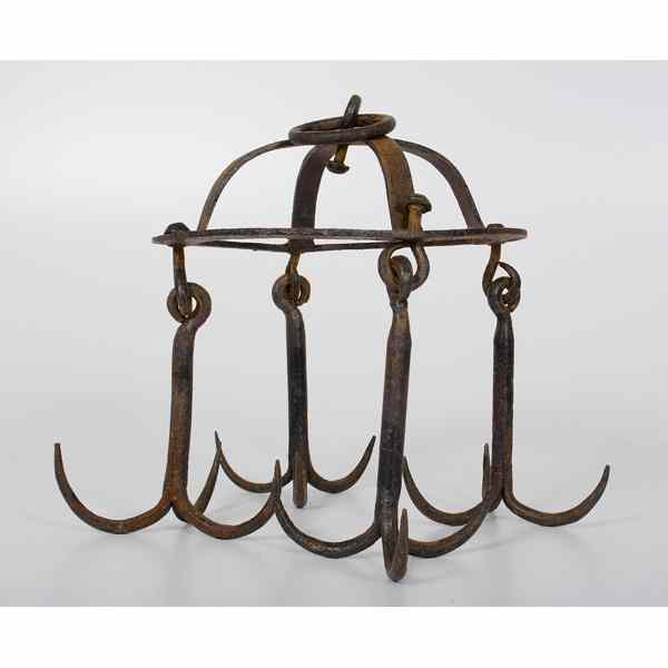 Appraisal: Wrought Iron Meat Rack Continental Semi-spherical wrought iron meat rack