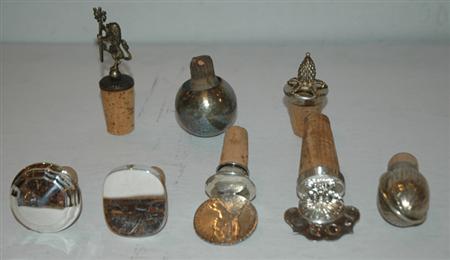 Appraisal: Miscellaneous Group of Sterling Silver Wine Bottle Stoppers Estimate nbsp