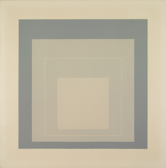 Appraisal: JOSEF ALBERS White Line Square XIV Color screenprint on hand