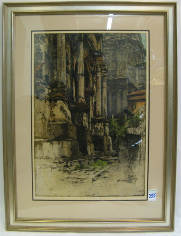 Appraisal: LUIGI KASIMIR ETCHING AND AQUATINT Austrian - titled Rome Arch