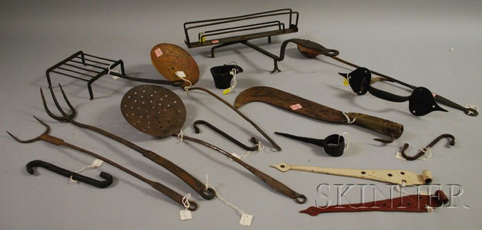 Appraisal: Group of Wrought Iron Utensils Hardware and Metal Articles including