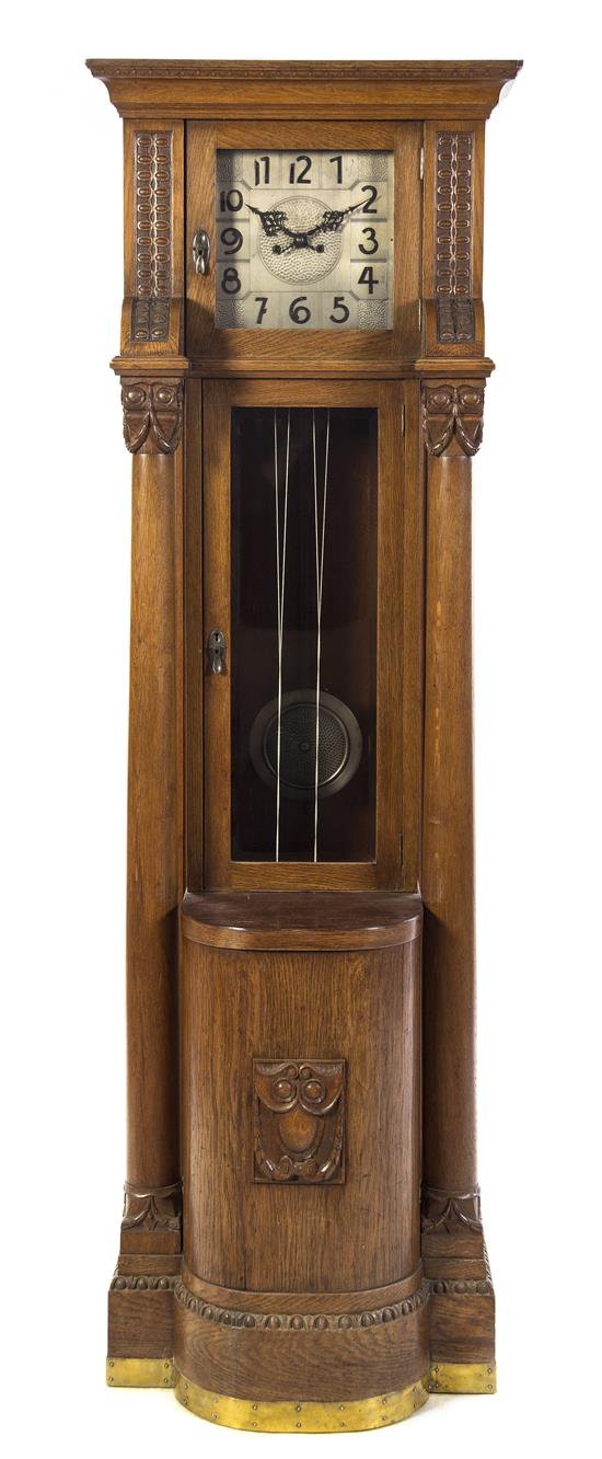 Appraisal: Sale Lot A Gustav Becker Oak Tall Case Clock having