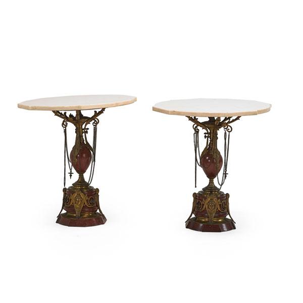 Appraisal: PAIR OF RENAISSANCE REVIVAL LOW TABLES Condition Report