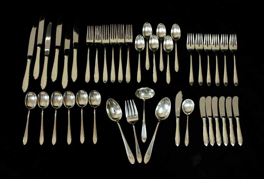 Appraisal: FRANK W SMITH STERLING FLATWARE SERVICE FOR Approx pieces complete