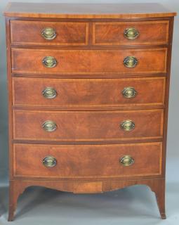 Appraisal: John Widdicomb mahogany chest with banded inlaid drawers ht in