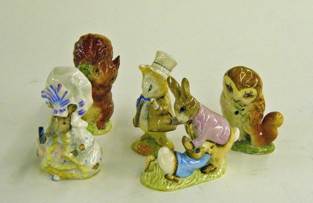 Appraisal: Five Beswick Beatrix Potter figures comprising Mr Benjamin Bunny Mouse