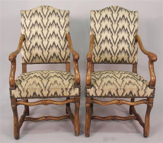 Appraisal: PAIR OF CONTINENTAL BAROQUE BEECHWOOD SIDECHAIRS