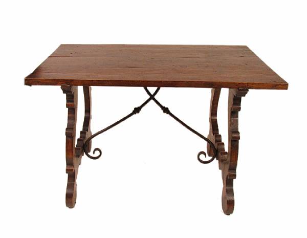 Appraisal: A Spanish style trestle table height in width ft in